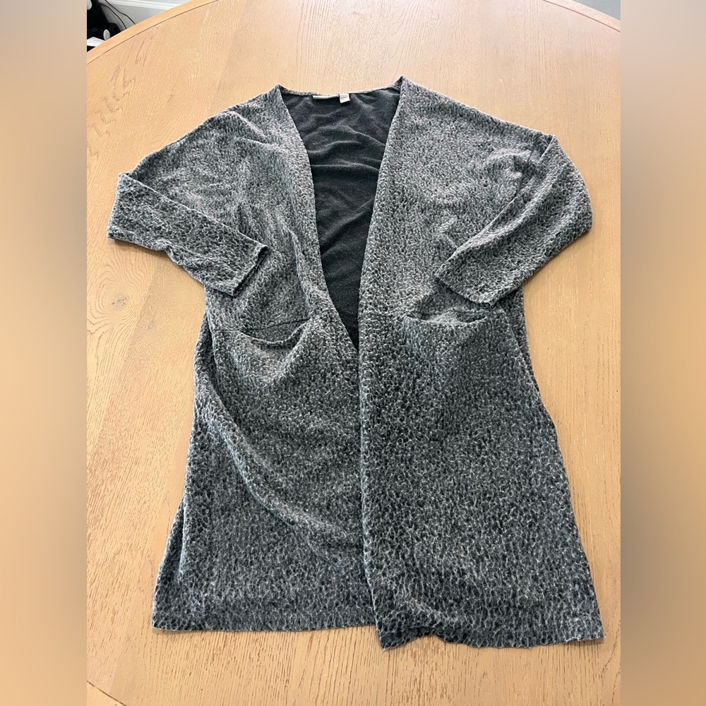 14th and union cozy gray long cardigan one size